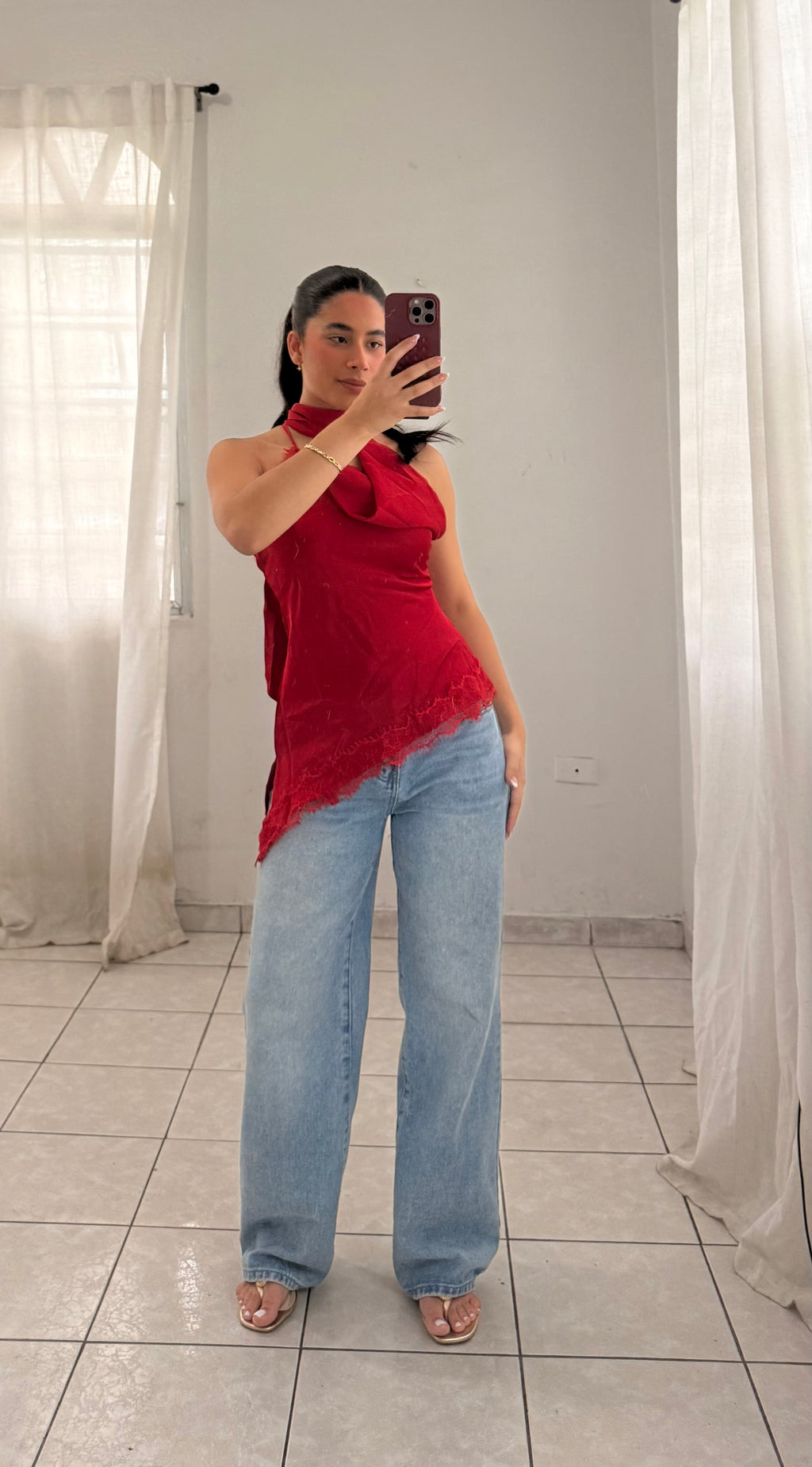 Blusa Roja Seda