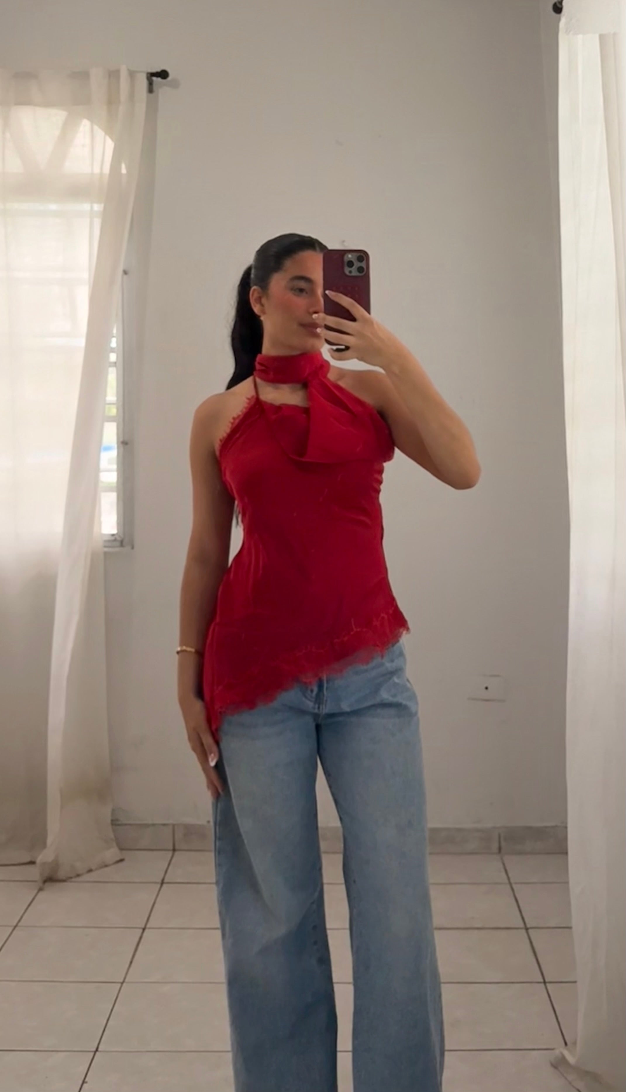 Blusa Roja Seda