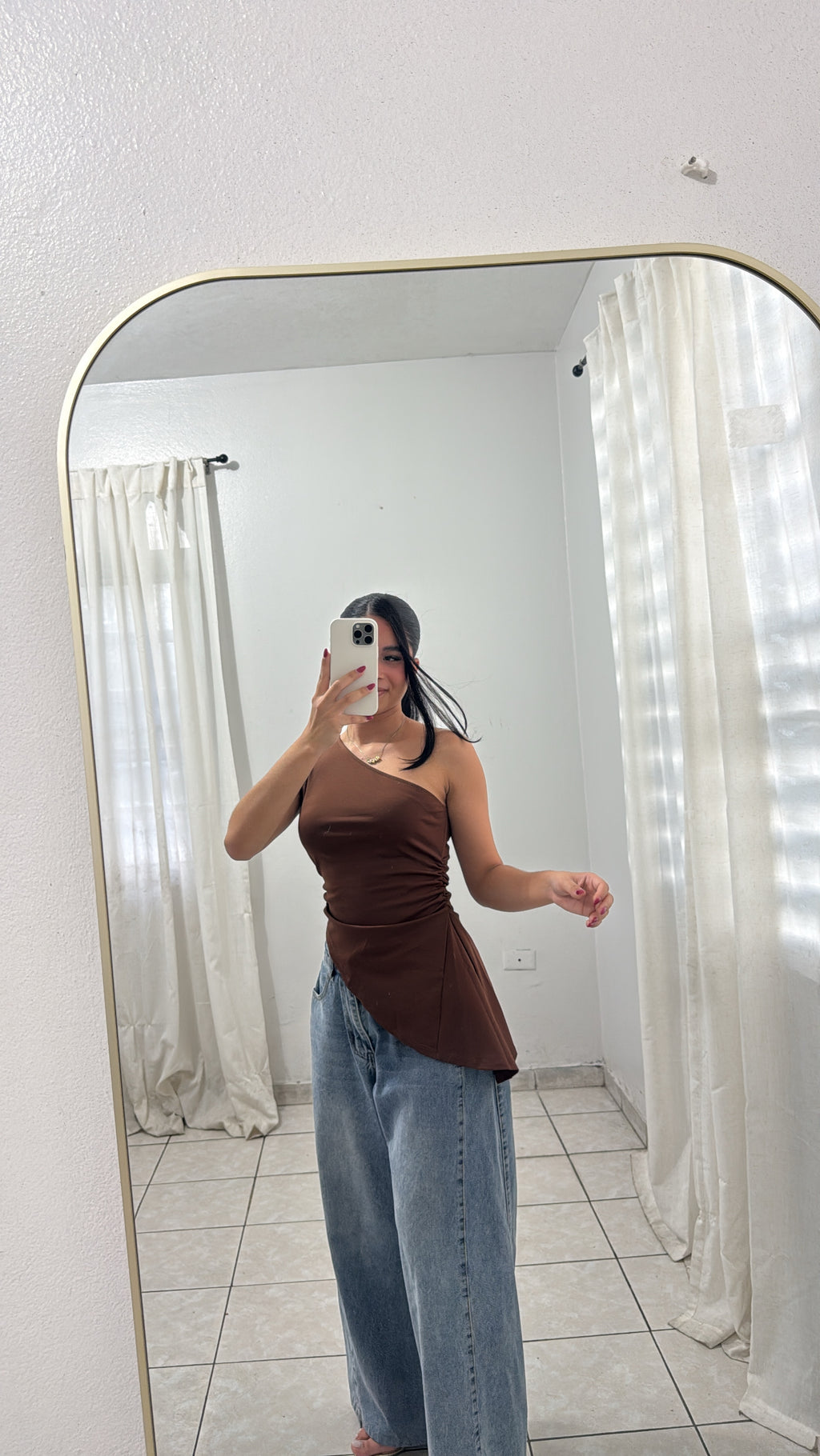 Cocoa One Shoulder Top