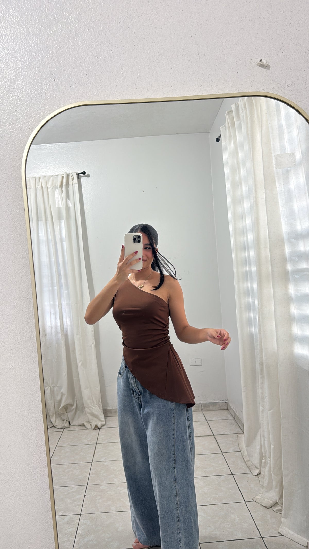 Cocoa One Shoulder Top