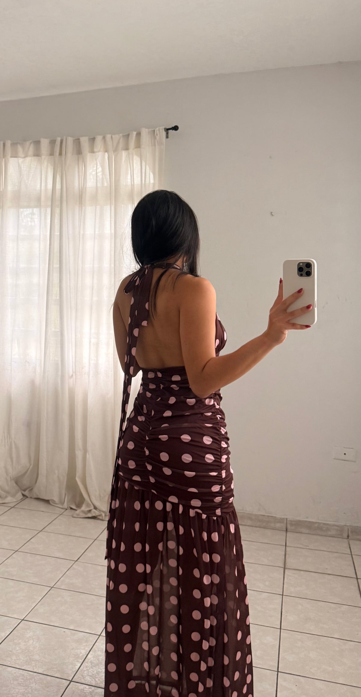 Polka Dot Brown Dress