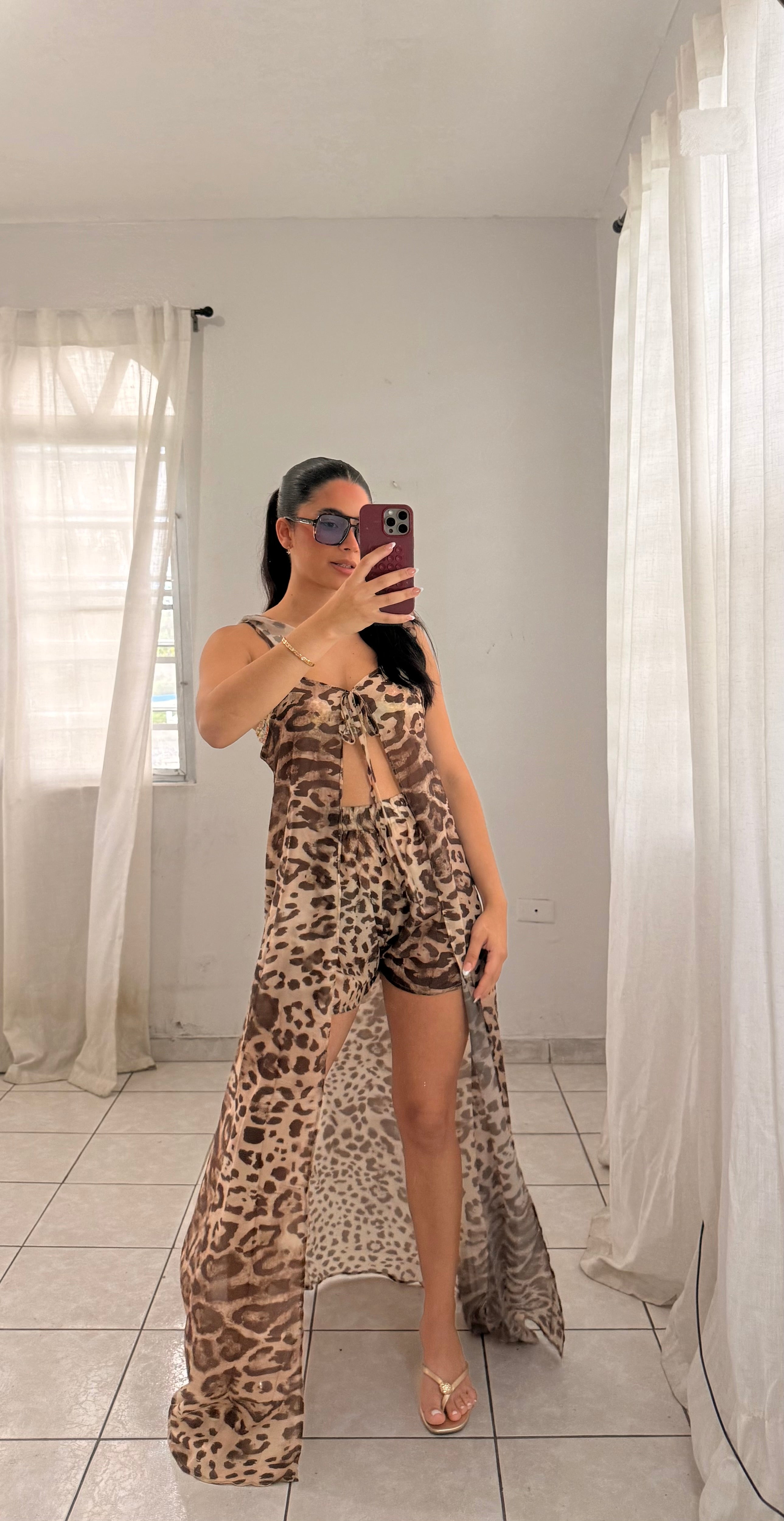 Casual Vacation Leopard Set