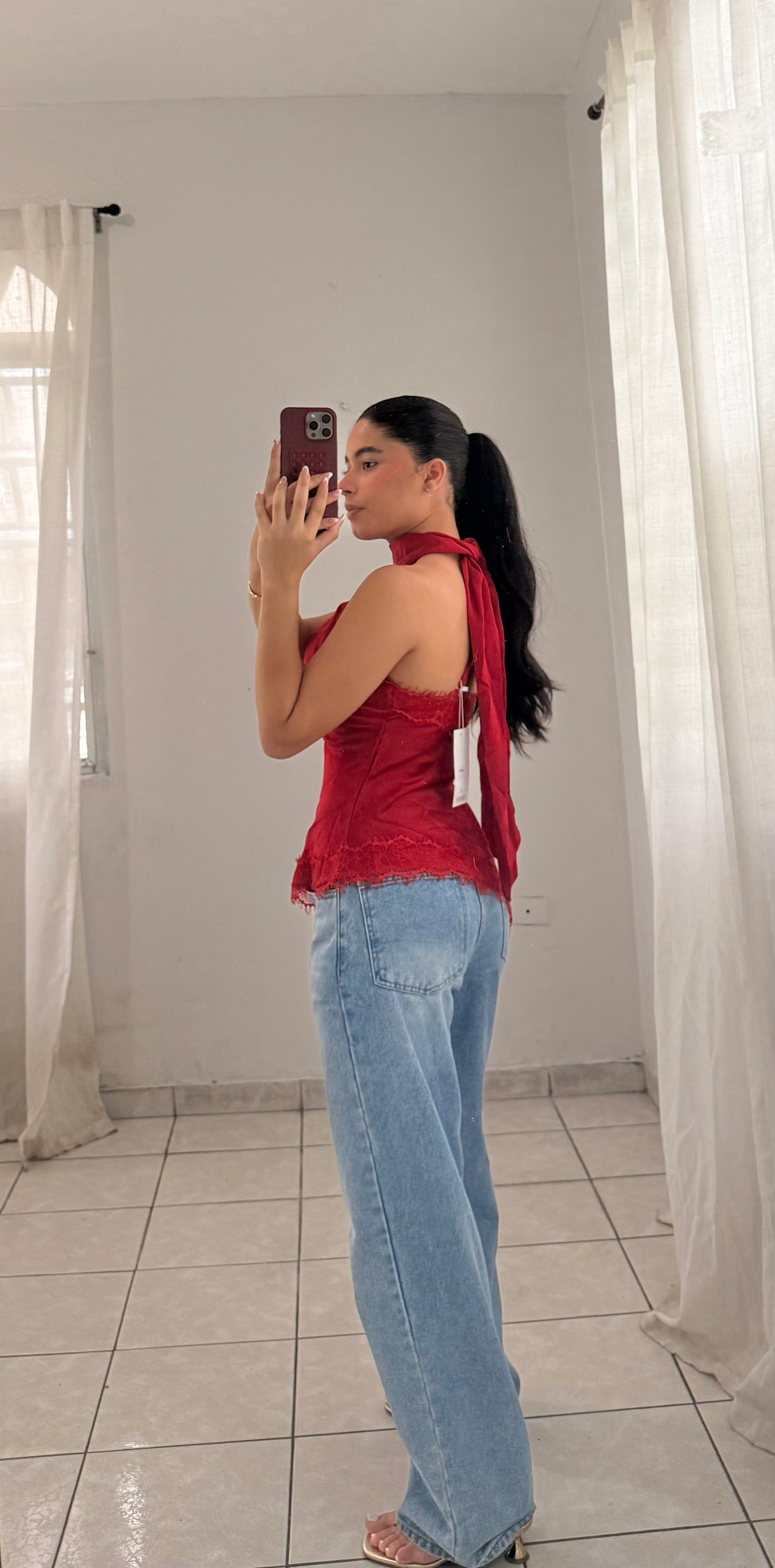 Blusa Roja Seda