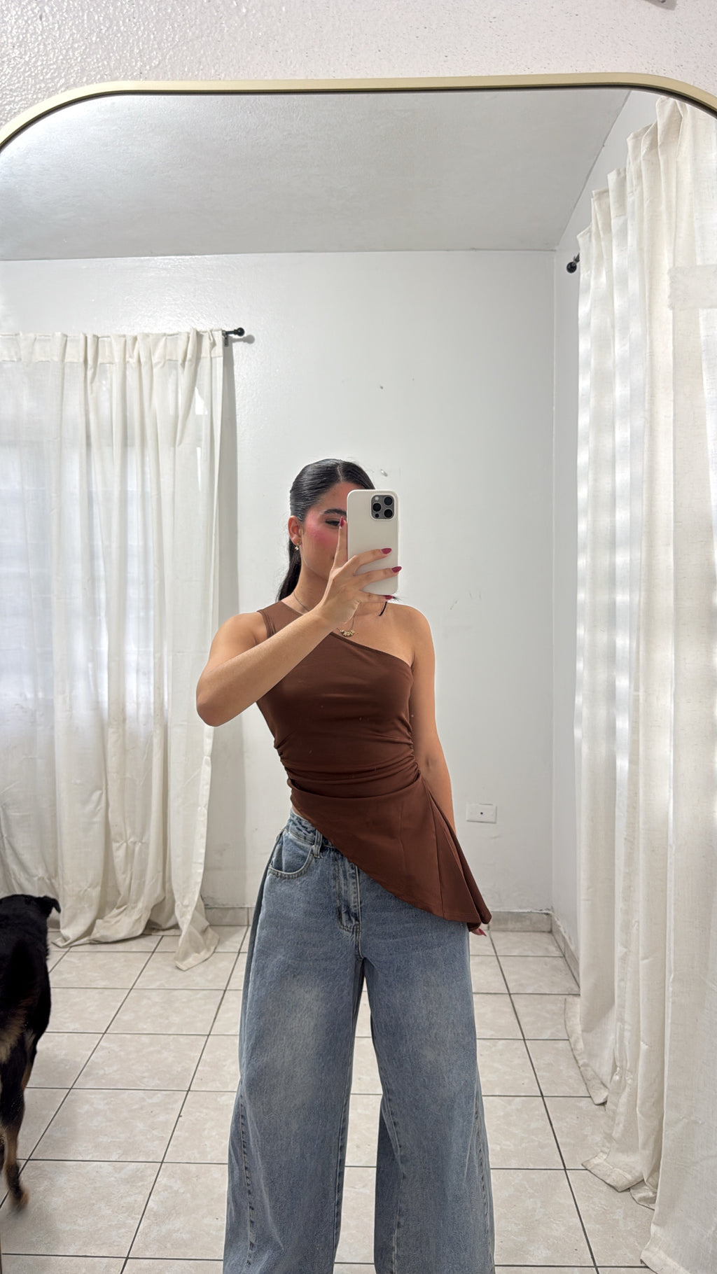 Cocoa One Shoulder Top
