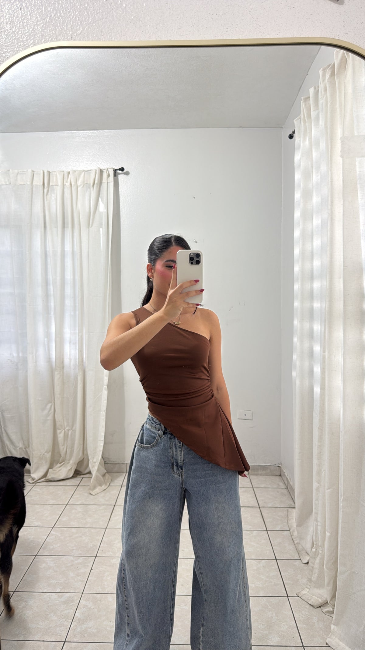 Cocoa One Shoulder Top
